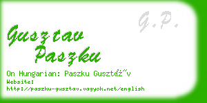 gusztav paszku business card